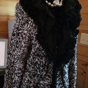 Pretty Angel Monochrome Ruffled Cardigan